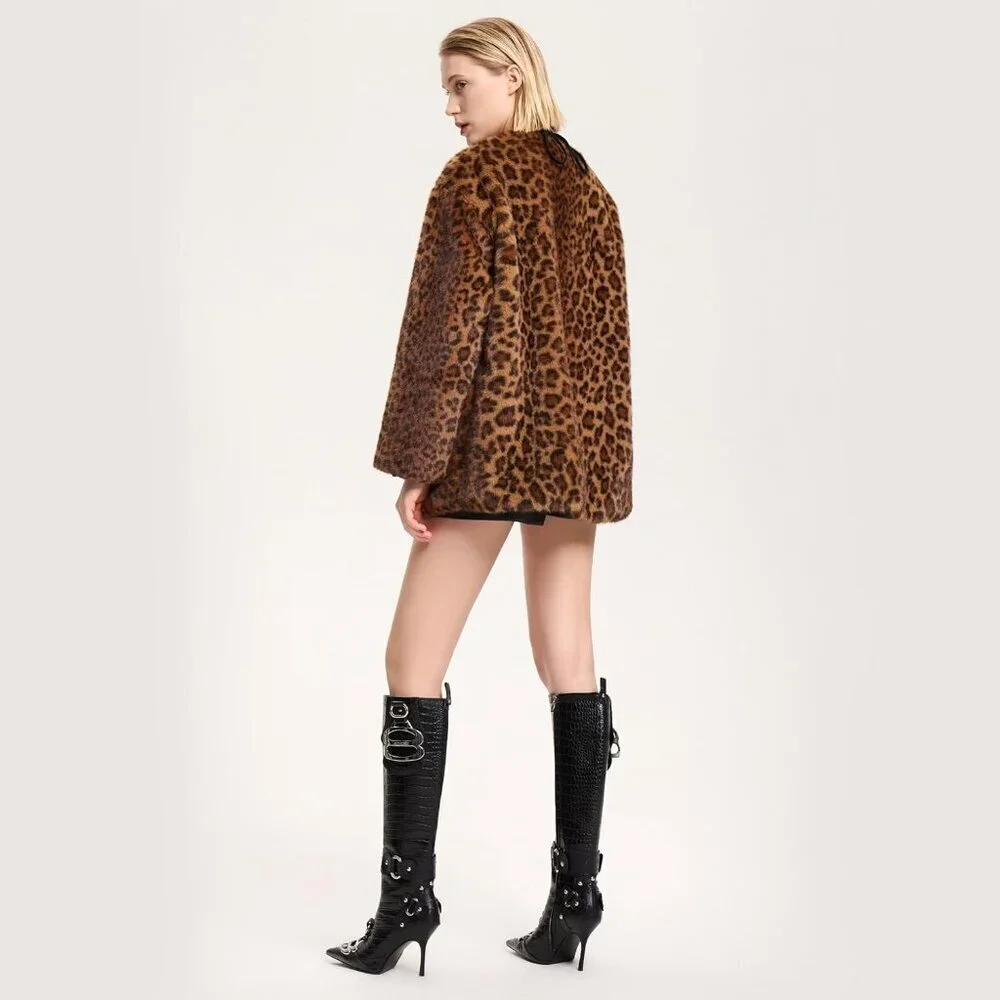 Women's Cool Black Pointed Toe Slim Calf Sexy Stiletto High Heel Long Tall Boots